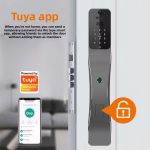 For Real Time Video Intercom Security Face Recognition Fingerprint Digital Door Wood Door Tuya Smart Lock with WiFi/Grey - 图片 6