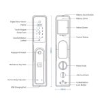 High Security Tuya Wi-Fi Electronic Door Lock with 3D Face Recognition for Outdoor Use, Suitable for Home Hotel Apartment Villa gray bronze - 图片 4