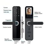 Tuya High Security Anti Theft Smart Lock with Camera Home Office Door with Display Screen Electronic Fingerprint Face intelligent lock