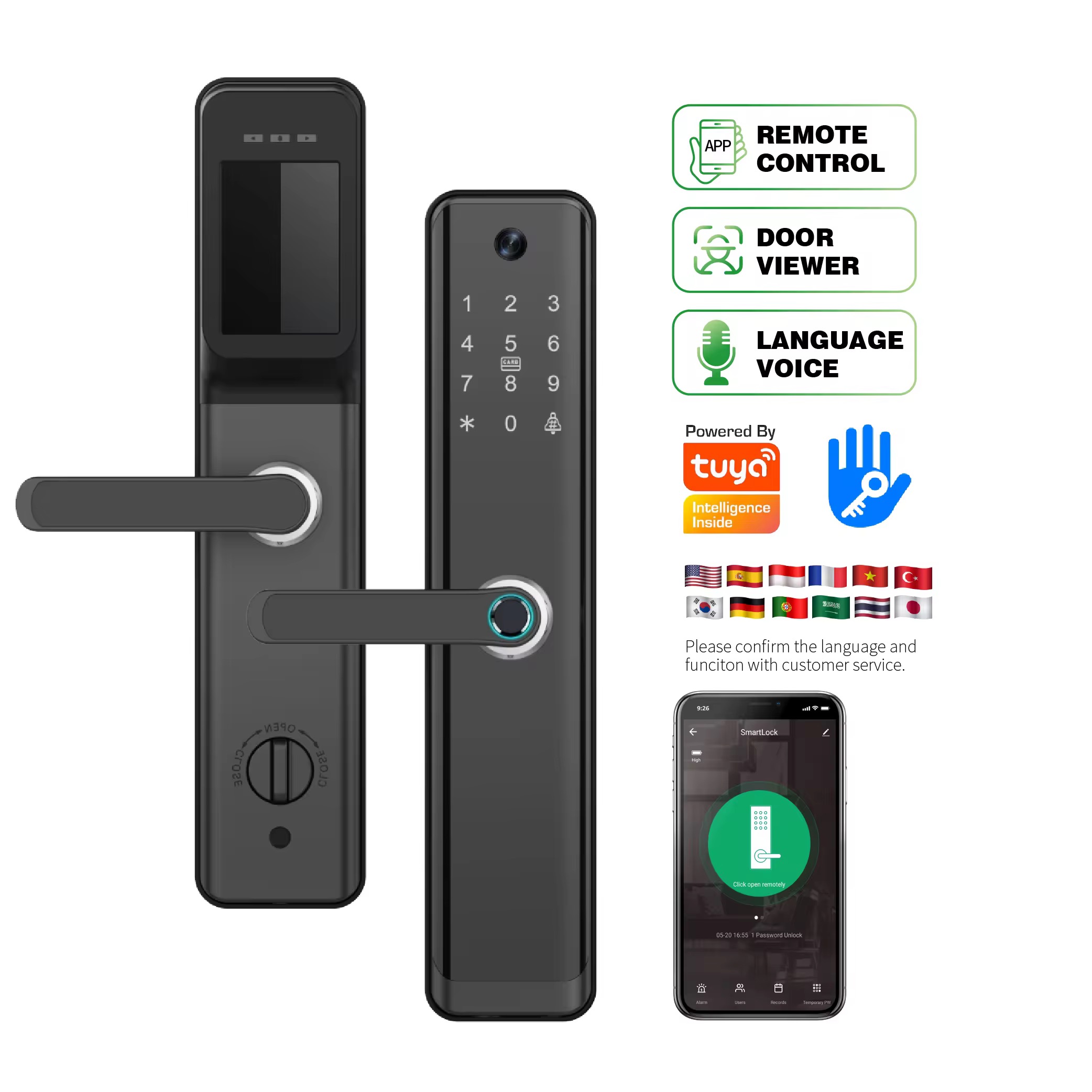微信图片_20260310231214_401_48 H12-PBest Selling Security Keyless NFC Password Hotel Electronic Cat Eye Screen Fingerprint Locks Smart Door Locks - 图片 1