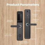 H12-PBest Selling Security Keyless NFC Password Hotel Electronic Cat Eye Screen Fingerprint Locks Smart Door Locks - 图片 2