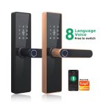 Enrique Tuya WiFi Biometric Electronic Sliding Aluminum Alloy Smart Lock with APP Fingerprint Password Card & Key Unlock - 图片 5