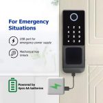 Waterproof Electronic Fingerprint Password Intelligent Lock for Steel Door Support Tuya TTLock App - 图片 2