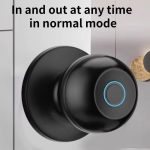 Cost Effective TUYA APP Smart Home System Keyless Fingerprint Smart Lock Round Door Knob for Wood Door Aluminum Alloy