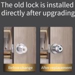 Cost Effective TUYA APP Smart Home System Keyless Fingerprint Smart Lock Round Door Knob for Wood Door Aluminum Alloy - 图片 3