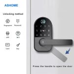 America Airbnb Home Fingerprint Password Card Door Lock Electronic Matter APP Office Wooden Door Smart Lock - 图片 3